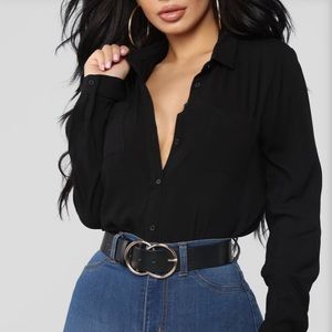 Black button down